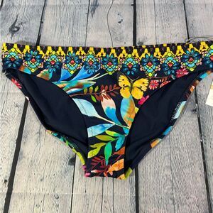 NWT Johnny Was Ocean Dreamer Hipster Tropical Beach Swimsuit Bikini Bottom S
